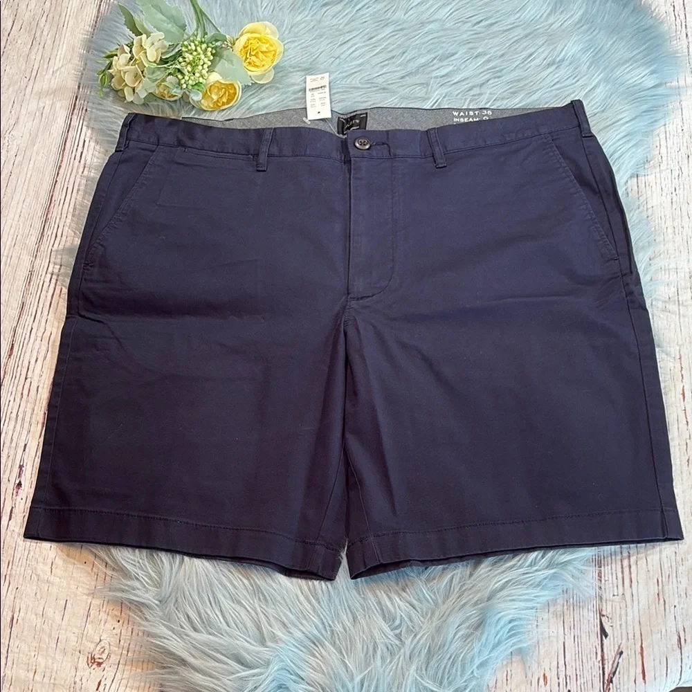 NWT J. Crew 9” Stretch Chino Shorts Navy Sz 38